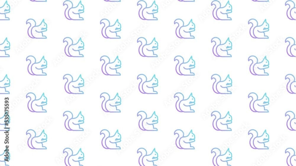 Squirrel White Animated Loop Background 4K
