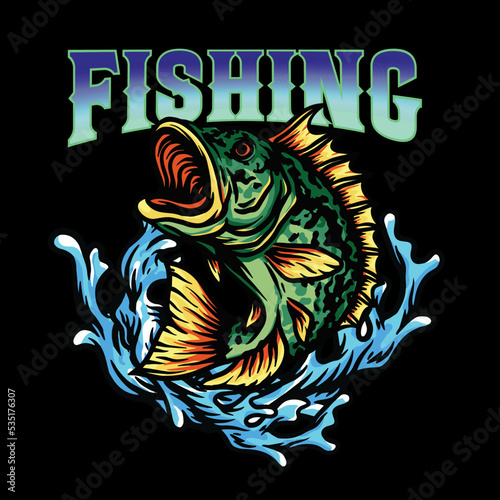 Peacock bass fish illustration photo