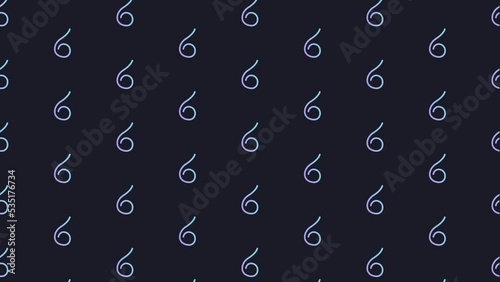 Treble Clef Dark Blue Animated Loop Background 4K