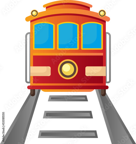 cable tram cartoon illustration