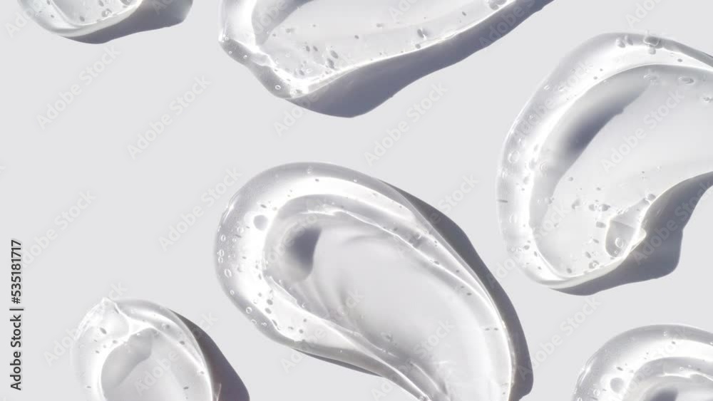 cosmetic smears cream gel texture on a light background