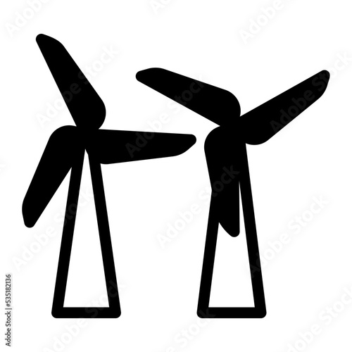 wind turbine glyph icon