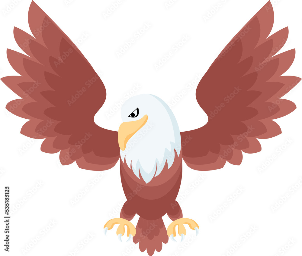 Obraz premium Cartoon animal bird eagle isolated object illustration