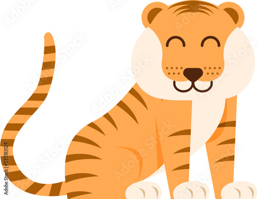 Cartoon cute animal tiger illustration