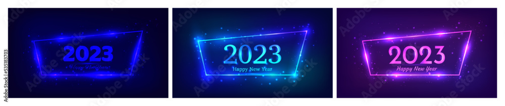 2023 Happy New Year neon background 2023 Happy New Year neon background