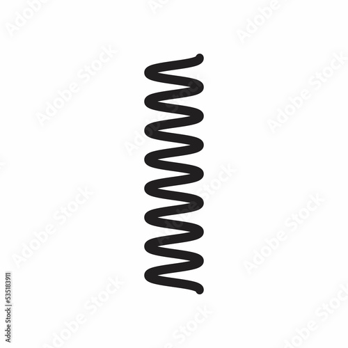 Set of Metal Springs Silhouettes Isolated on White Background