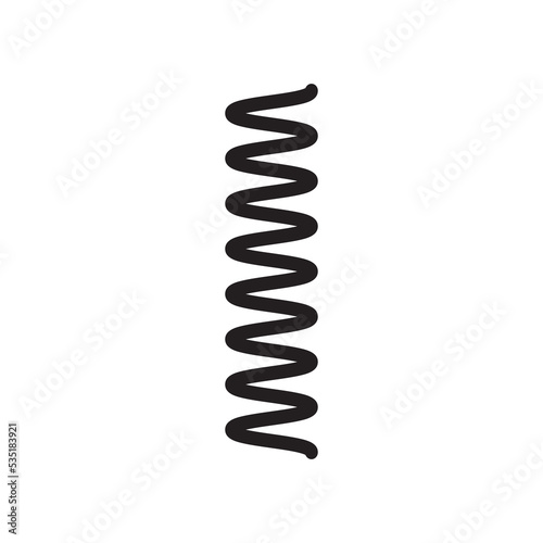 Set of Metal Springs Silhouettes Isolated on White Background