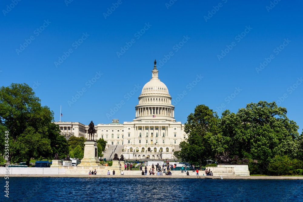 View of Capitol Building in summer, Washington DC, USA