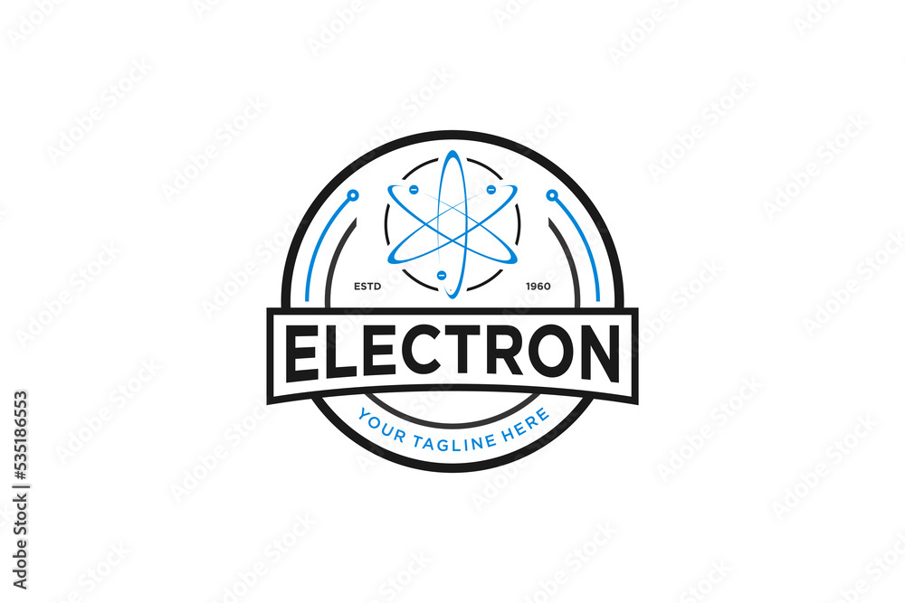 Electron logo design proton atom science orbital core artificial intellegence Electron logo design proton atom science orbital core artificial intellegence