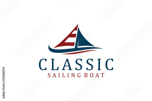 Sailing boat ship logo design marine yacht icon symbol illustration Free Download Sailing boat ship logo design marine yacht icon symbol illustration - GFXLoad