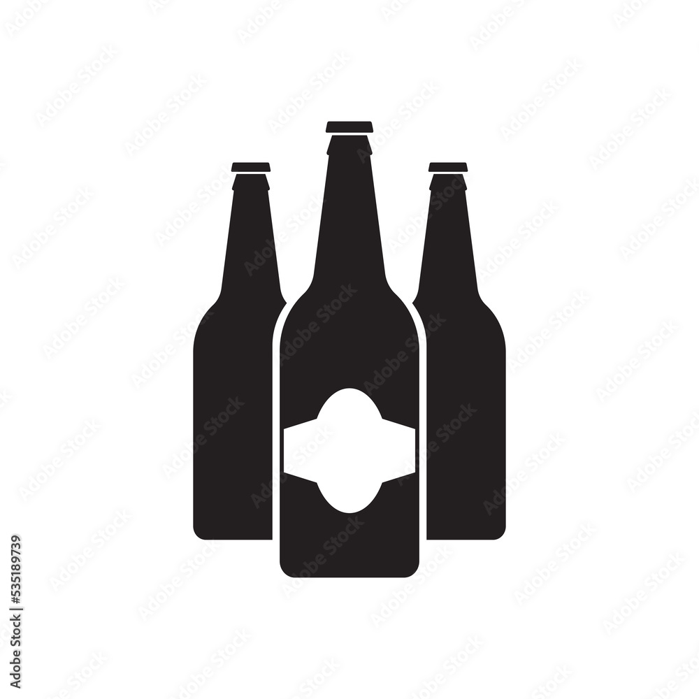 Monochrome Beer bottles icon Monochrome Beer bottles icon