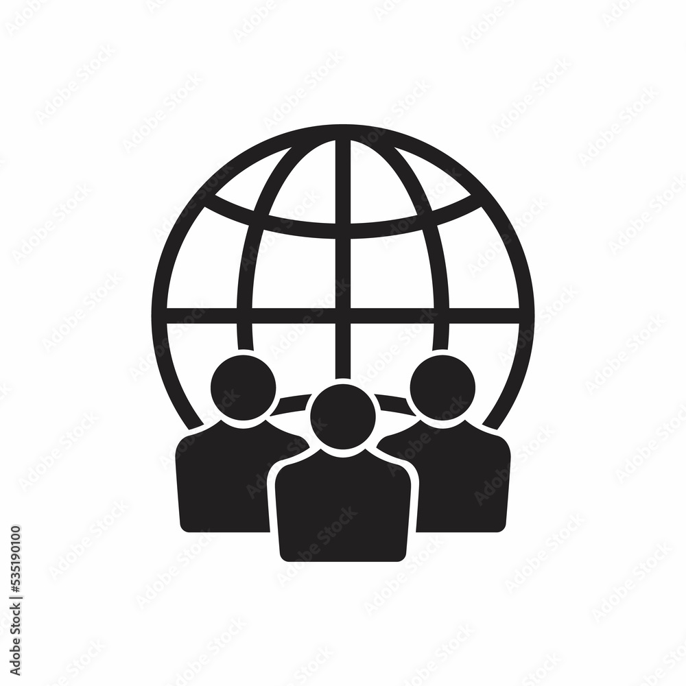 Globe and people icon Globe and people icon