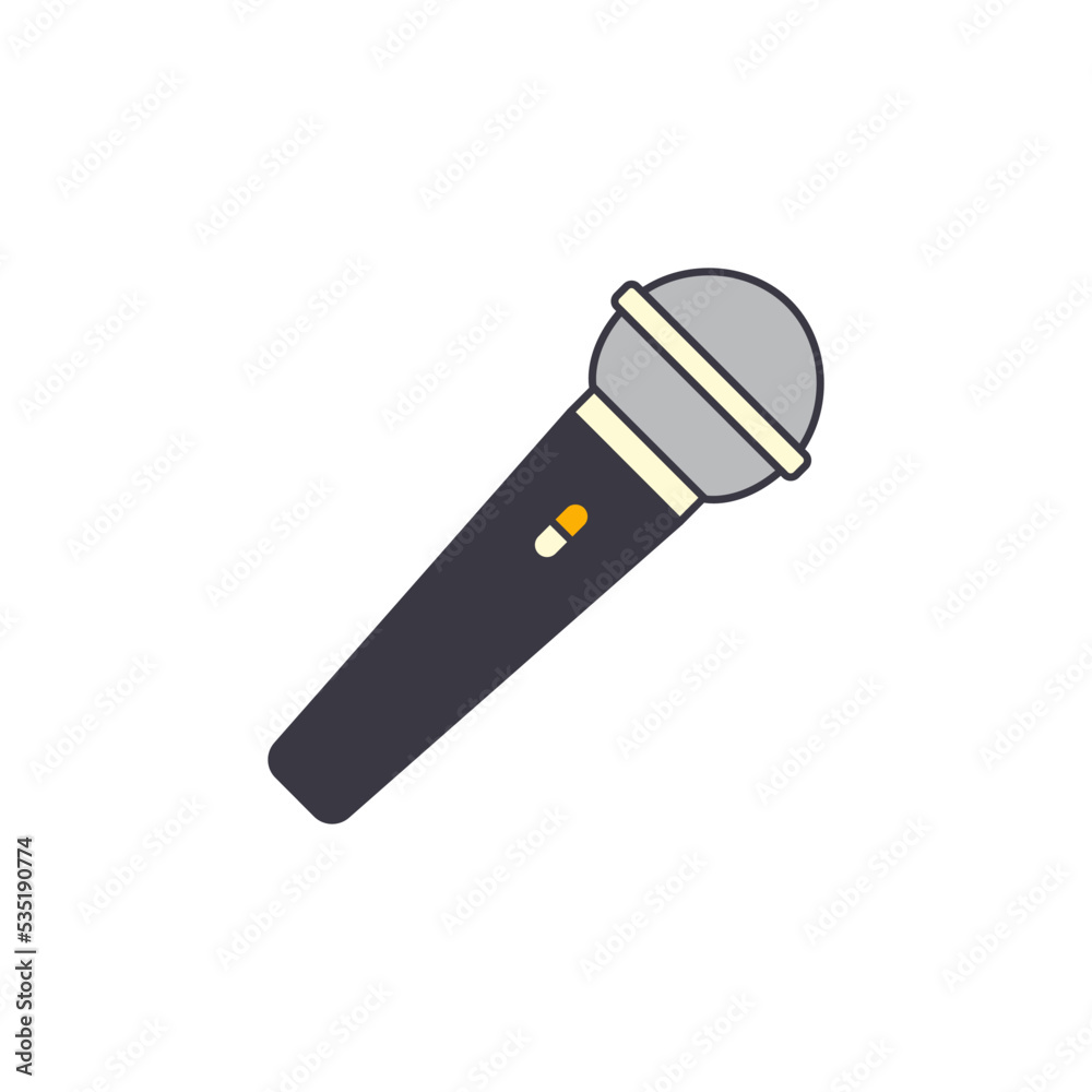 Karaoke, microphone icon in color, isolated on white background Karaoke, microphone icon in color, isolated on white background