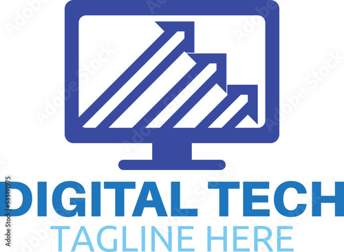 Digital Tech Logo Vector Template