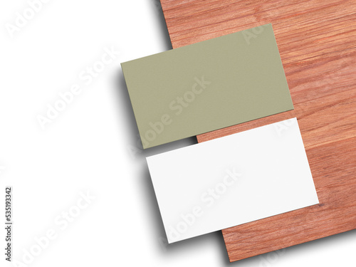 Elegant business card on wood mockup
