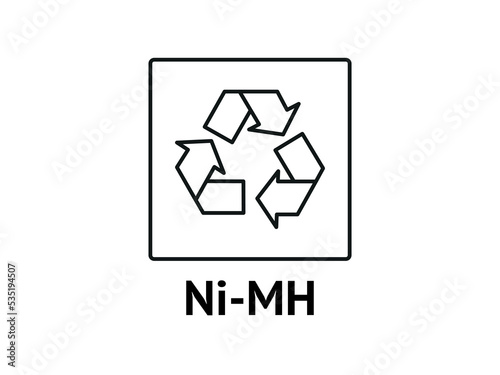 Batteries Recycling codes. Recycling symbol on an isolated background. Mobius strip. Special icon for sorting and recycling. Secondary use. Vector illustration for Packaging. 