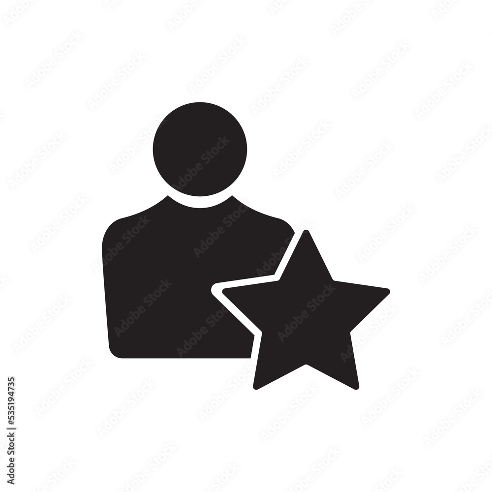 favorite or popular person Outline icon- illustration favorite or popular person Outline icon- illustration