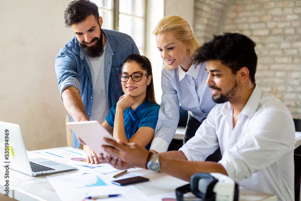 Startup diversity teamwork brainstorming meeting concept. Group of multiethnic people working Startup diversity teamwork brainstorming meeting concept. Group of multiethnic people working