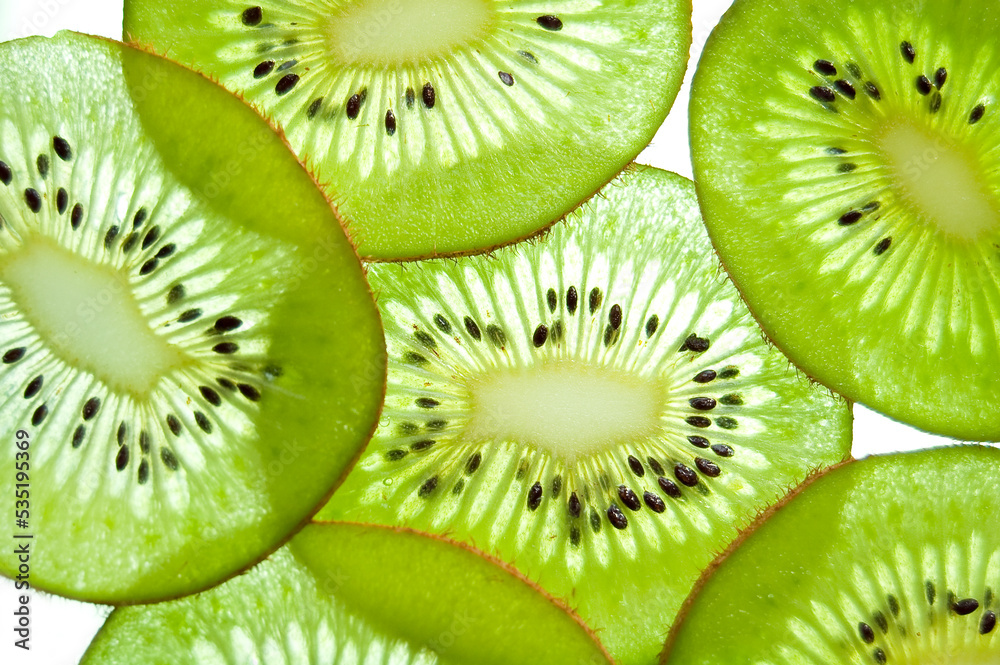 Sliced kiwi fruit on the white background Sliced kiwi fruit on the white background