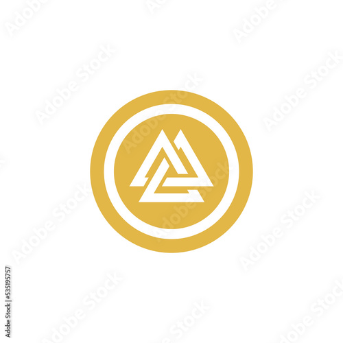 Cuadro en lienzo Asgard golden coin icon design