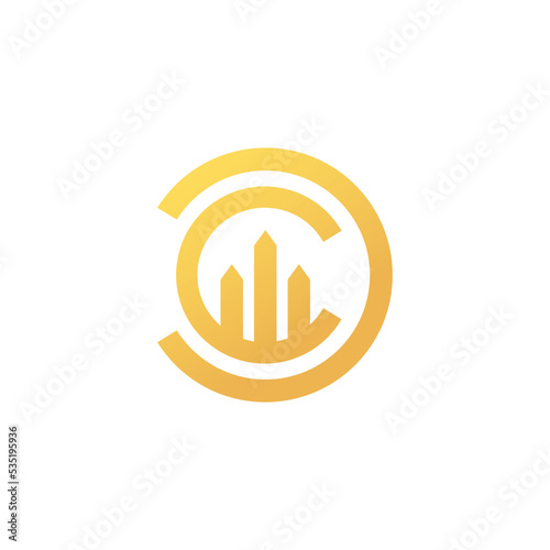 Simple modern coin icon design. Asgard inspired token vector illustration.  photo