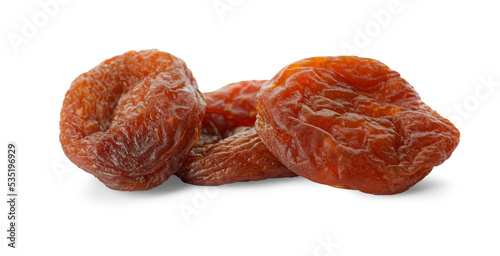 Tasty dried apricots isolated on white. Healthy snack