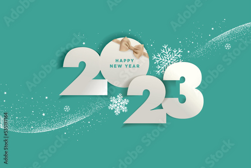 2023 New Year greeting card. Vector illustration concept for background, greeting card, party invitation card, website banner, social media banner, marketing material.