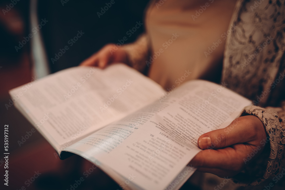 Naklejka premium person reading a book