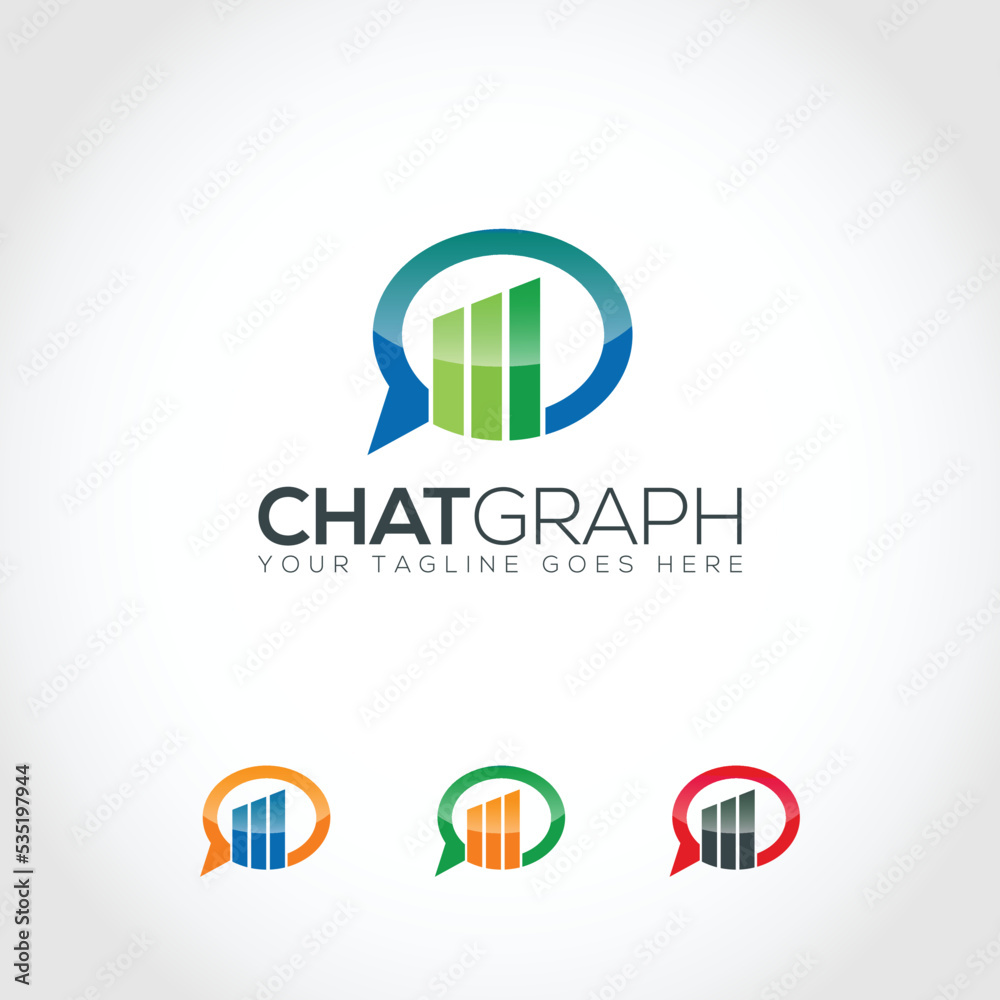 Chat Graph Logo template design Free Vector Chat Graph Logo template design Free Vector