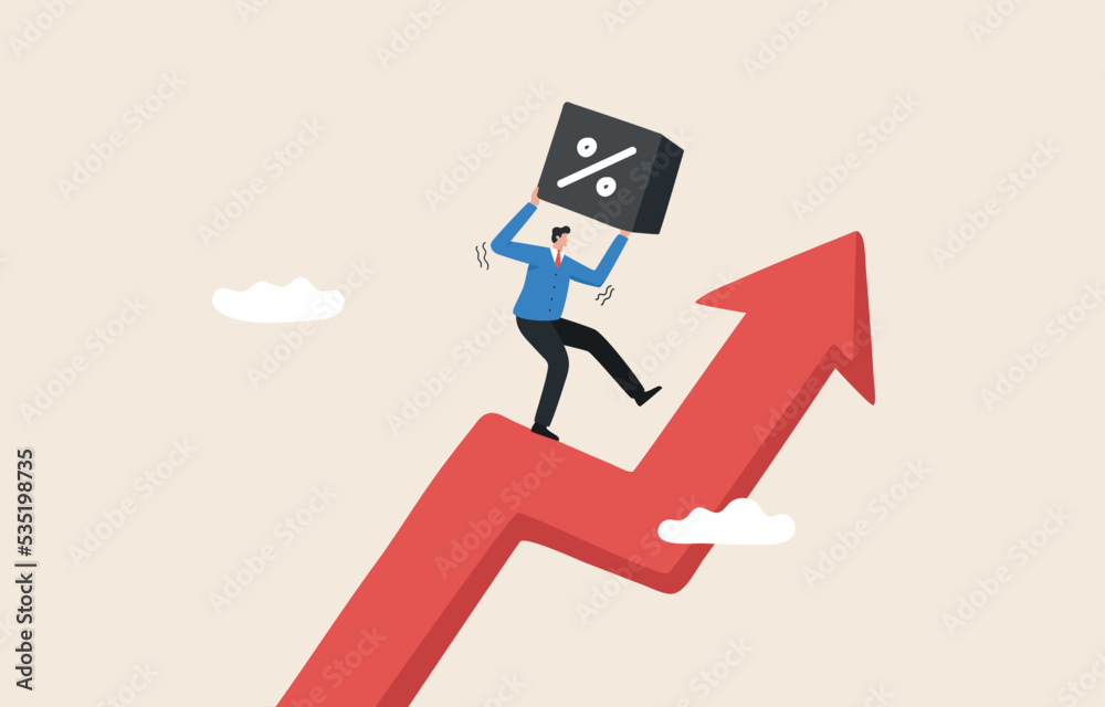 Interest rates increase due to the increase in inflation. Risk of debt burden from high interest rates. Invest in short term bonds. Businessmen  interest bearing. Walk up the high chart.