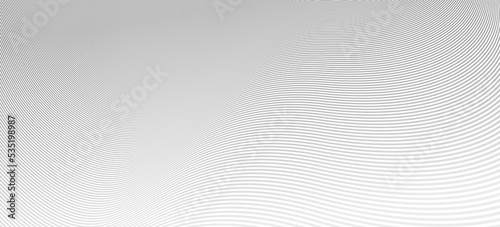 Linear abstract background, vector design 3D lines in perspective, curve and wave lines in motion, smooth and soft backdrop. © Sylverarts
