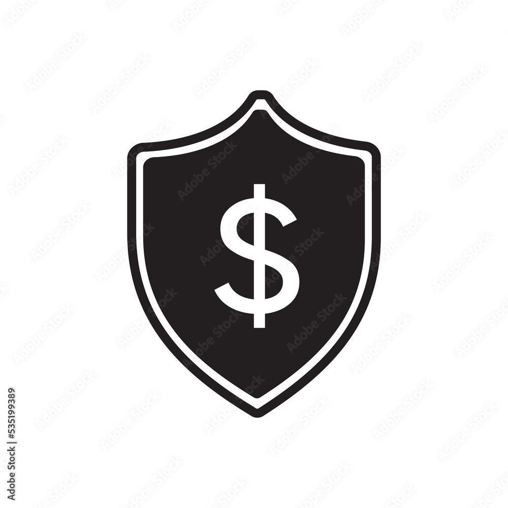 Shield with dollar icon Shield with dollar icon