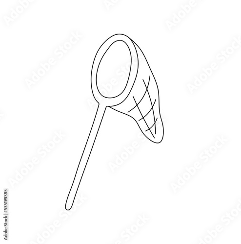 Vector isolated one empty  butterfly net colorless black and white contour line easy drawing