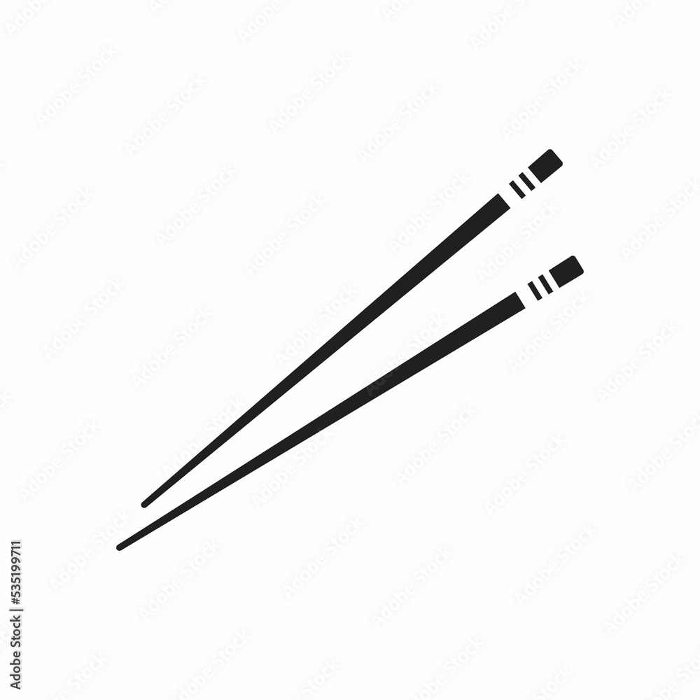 restaurant chopsticks icon in black style isolated on white background. restaurant chopsticks symbol illustration