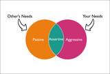 the assertiveness which is combination of aggressive and passive