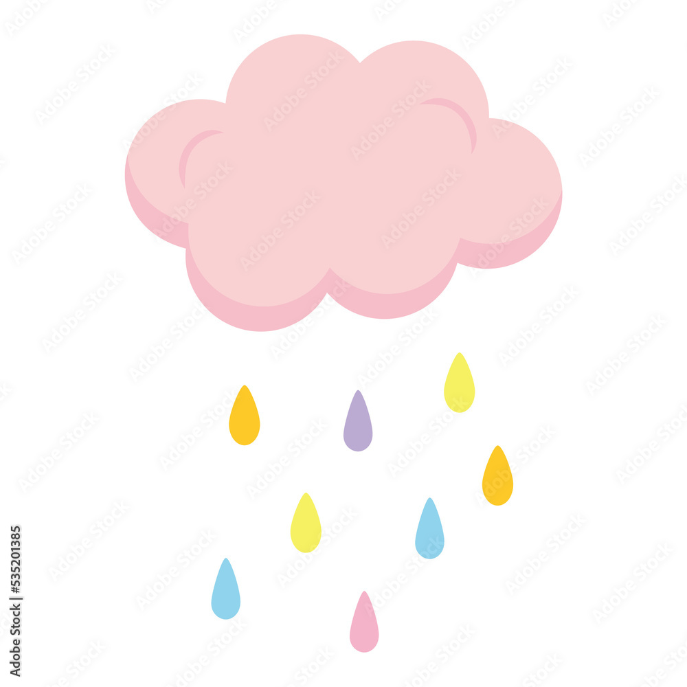 pink rain cloud and drops pink rain cloud and drops