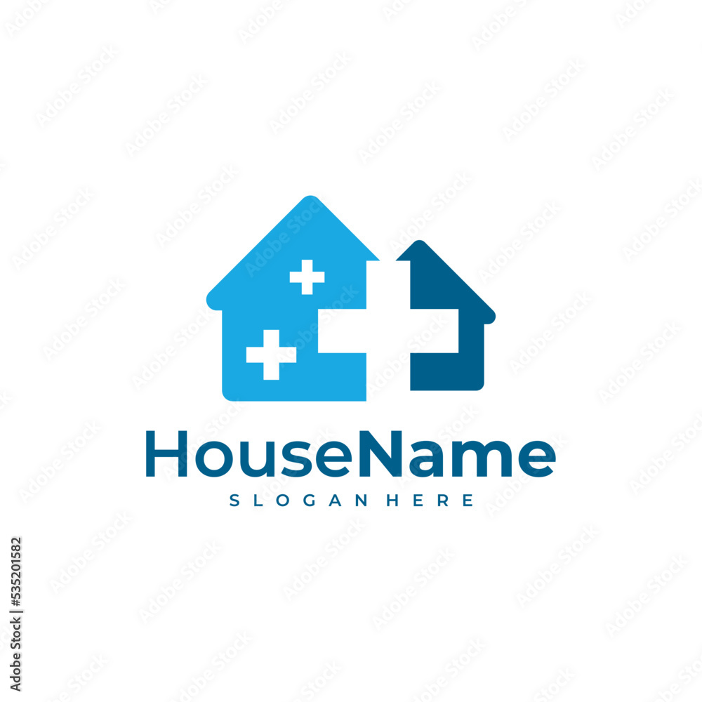 House Medical Logo Template Design. Health Plus Home Logo Vector.