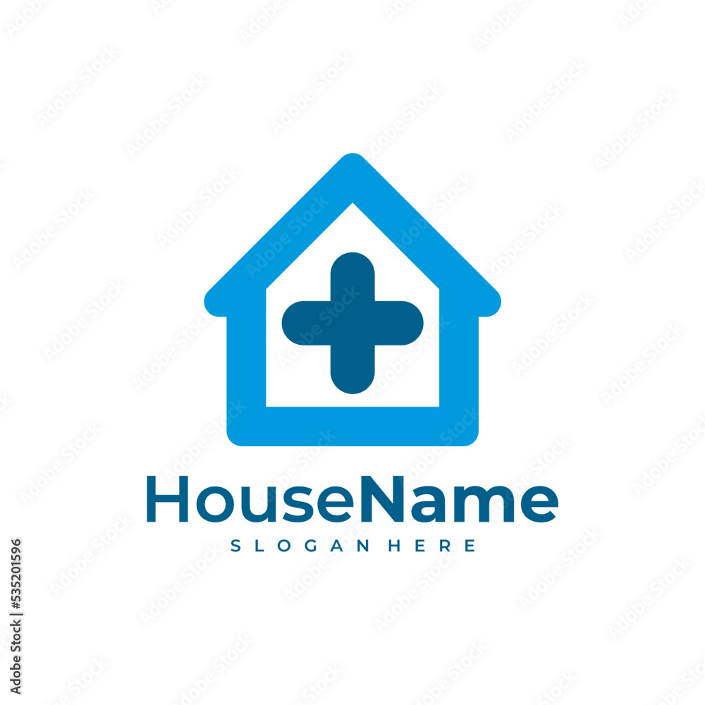 House Medical Logo Template Design. Health Plus Home Logo Vector. House Medical Logo Template Design. Health Plus Home Logo Vector.