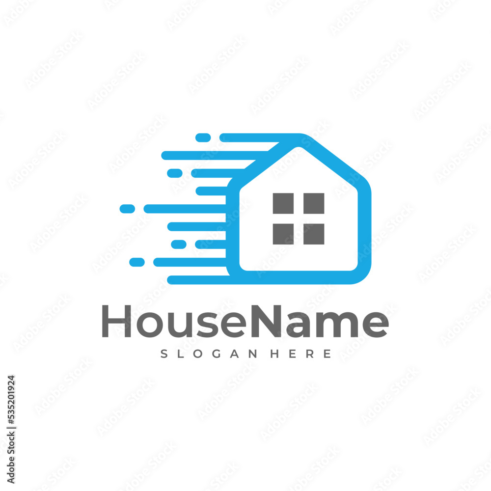 Fast House logo designs concept vector. Tech Home logo template Fast House logo designs concept vector. Tech Home logo template