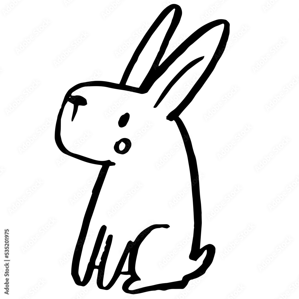 Textured hand drawn ink hare rabbit christmas illustration Textured hand drawn ink hare rabbit christmas illustration