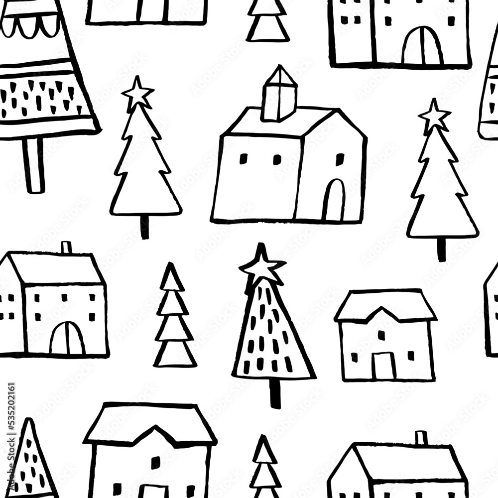Textured hand drawn ink monochrome christmas seamless pattern
Textured hand drawn ink monochrome christmas seamless pattern