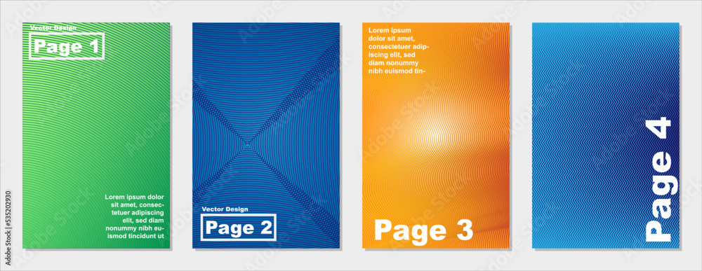 4 Set Cover Vector Design. Background modern template design for web, printing, digital use, Annual Report Cover, Cover.  