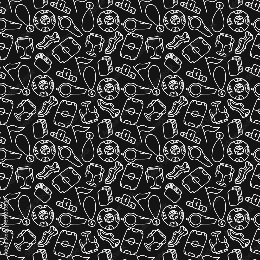 Seamless football pattern. Doodle football illustration. Football background Seamless football pattern. Doodle football illustration. Football background