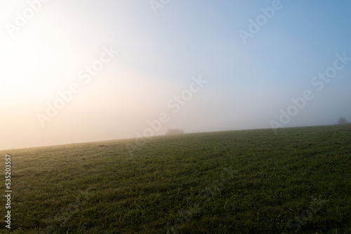 Morning mist in Zebeg  ny during September 