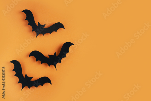 Leinwand Poster Kids halloween handmade paper black bat, creative, craft concept