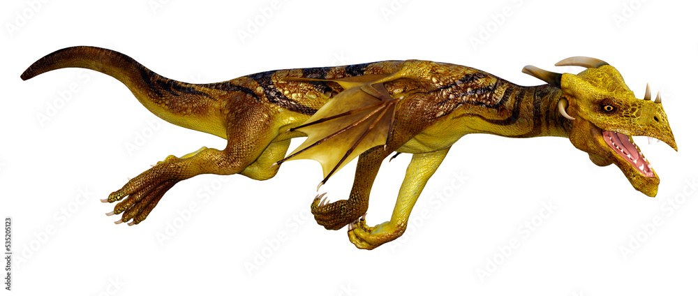 Obraz premium 3D Rendering Fairy Tale Dragon on White