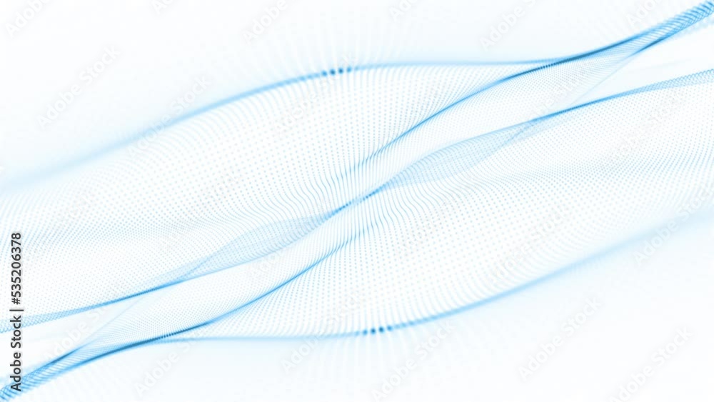 Abstract motion background animation with a beautiful gently flowing blue digital fractal wave. This simple clean abstract technology concept background is full HD and a seamless loop.
