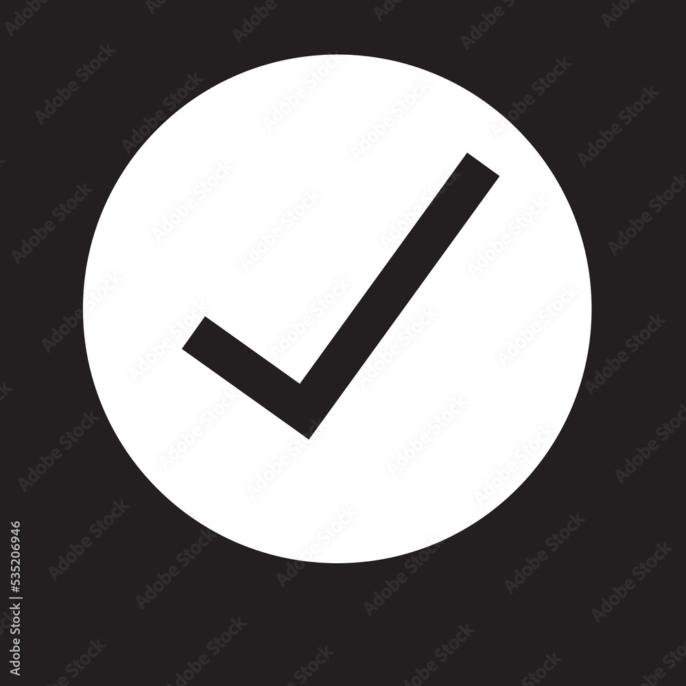check mark icon on black button check mark icon on black button