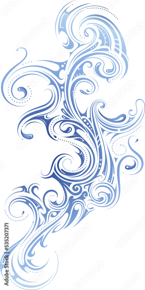 Water splash with elegant swirls Water splash with elegant swirls