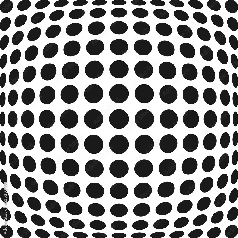 Bulging Large Dot Circles Halftone Pattern